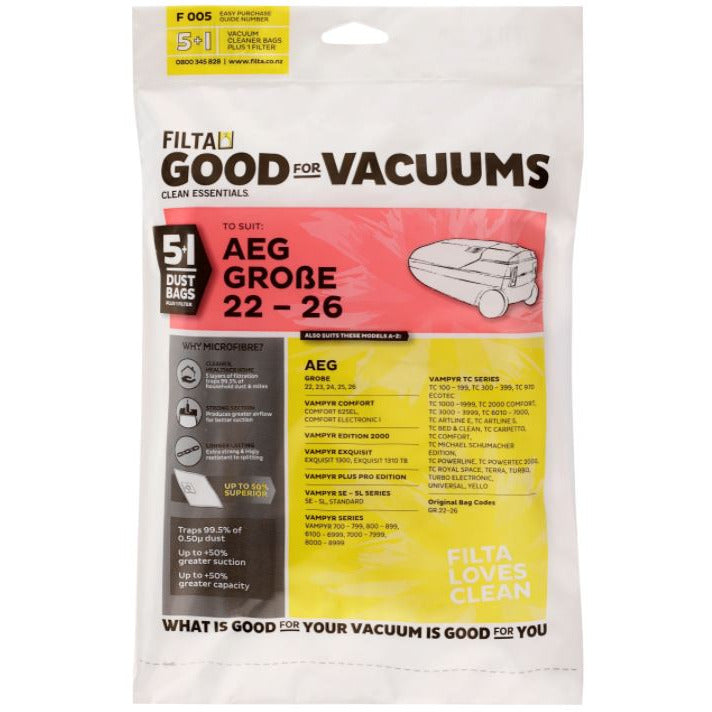 AEG Grobe 22-26 Vacuum Bags (F005)