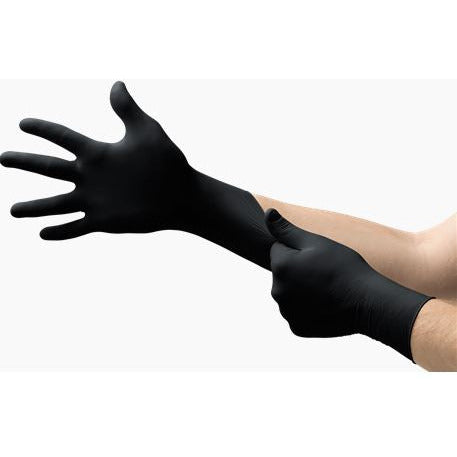 BLACK NITRILE DISPOSABLE POWDERFREE GLOVES