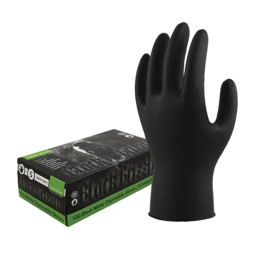 LYNN RIVER H.D. BLACK NITRILE GLOVES (63086)