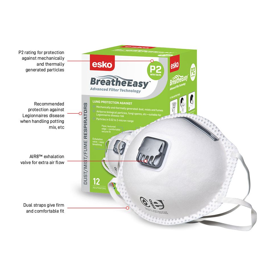 ESKO BREATHE EASY P2 VALVED MASK