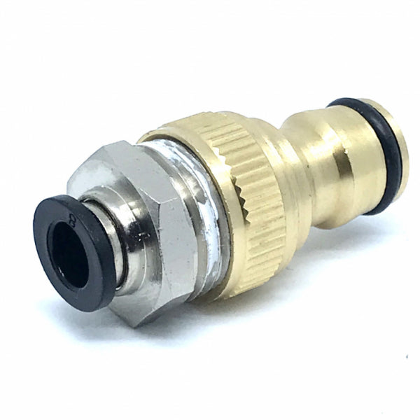 Everest Push Fit Hose Connection Fitting 8mm - Male Brass