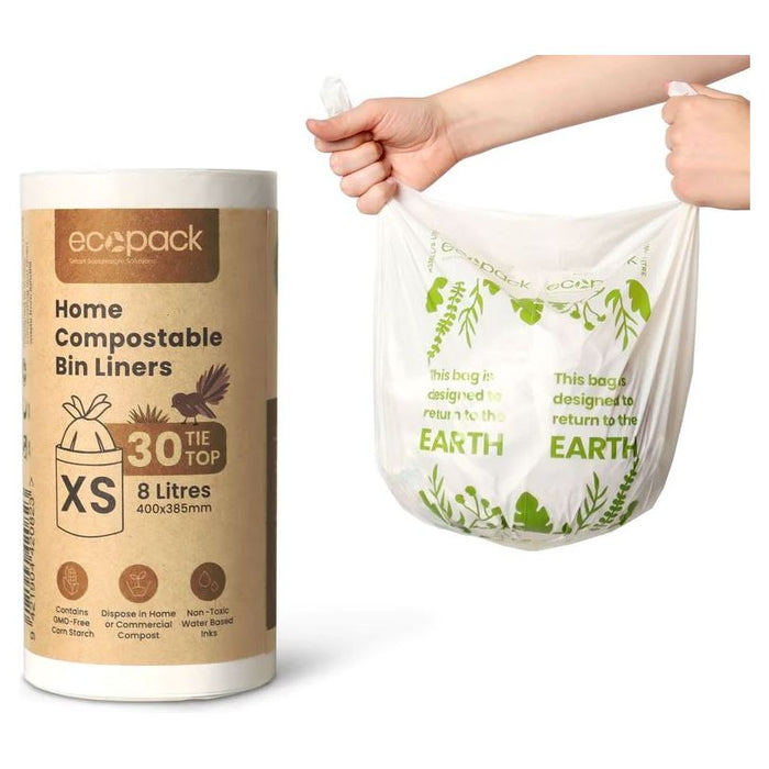 ECOPACK HOME COMPOSTABLE & BIODEGRADABLE CADDY LINERS 8LTR