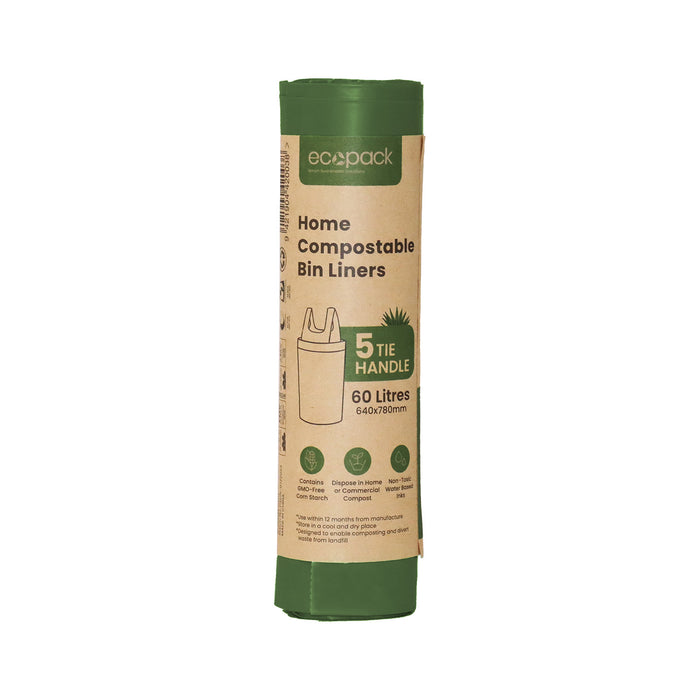 Ecopack Compostable Garbage Bin Liners 60ltr