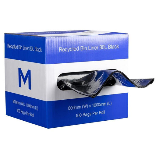 Dispenser Box Recycled Bin Liners - Black