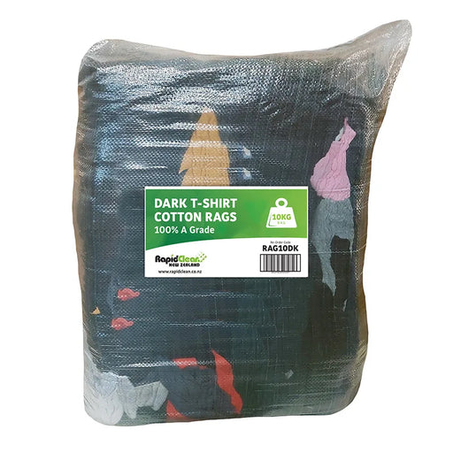 RapidClean NZ 10kg Cotton Dark T-Shirt Rag Bags