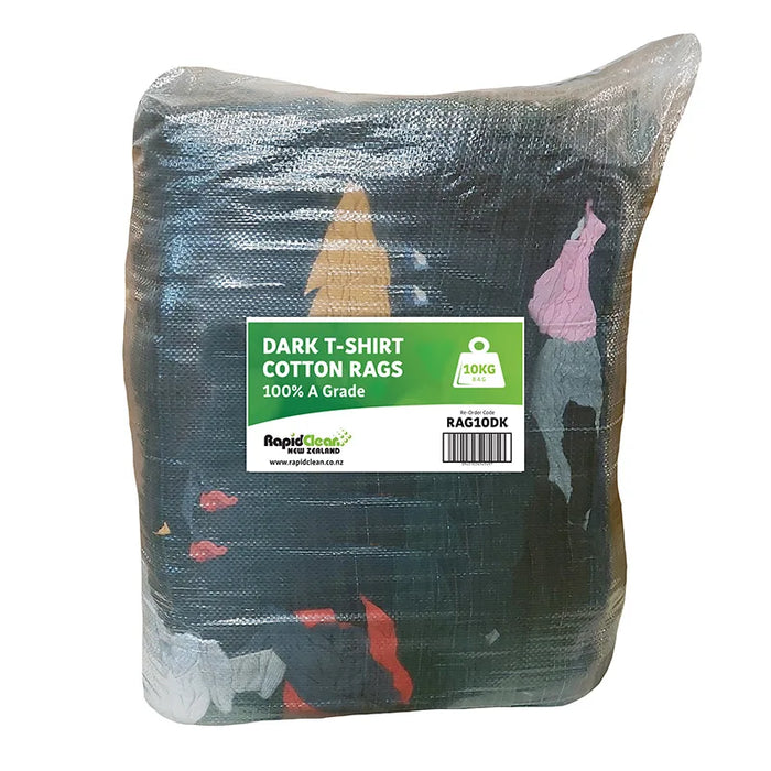 RapidClean NZ 10kg Cotton Dark T-Shirt Rag Bags