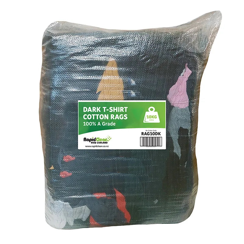 RapidClean NZ 10kg Cotton Dark T-Shirt Rag Bags
