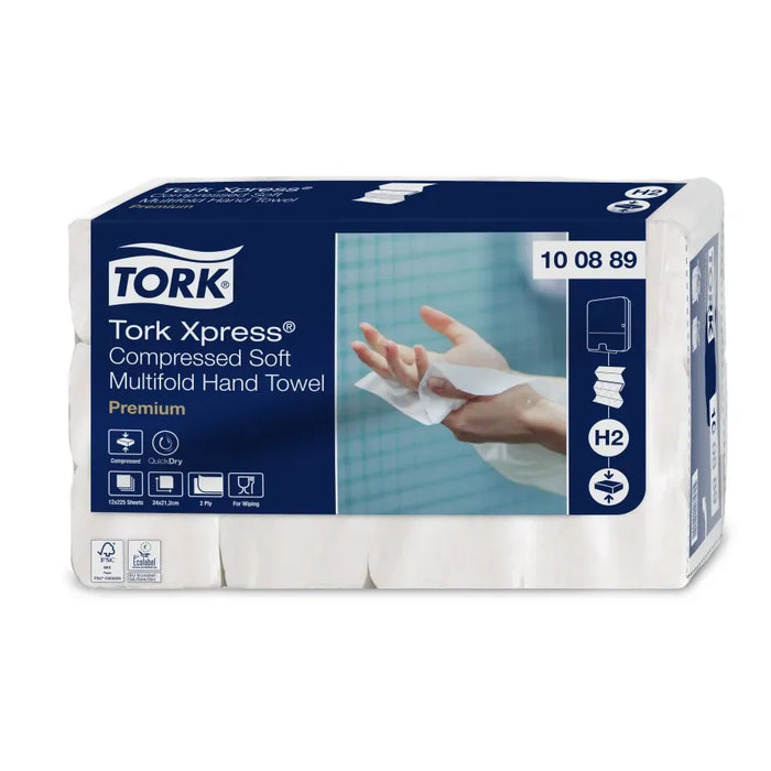 Tork H2 Xpress Compressed Multifold Hand Towel 225 Sheets (100889)