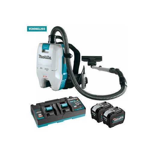 Makita XGT 2ltr 40V Brushless Back Pack Vacuum