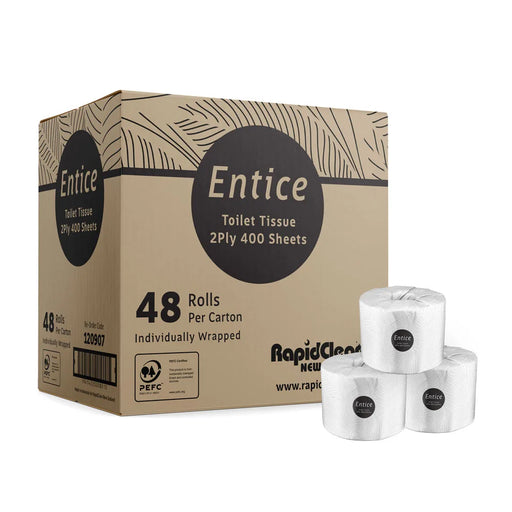 RapidClean Entice 2-Ply 400 Sheet Toilet Tissue