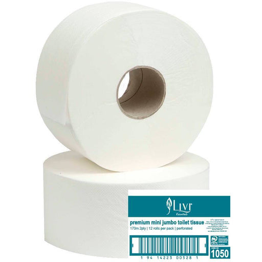 Livi Premium Bathroom Jumbo Toilet Paper Roll 2ply 300m - Carton of 8