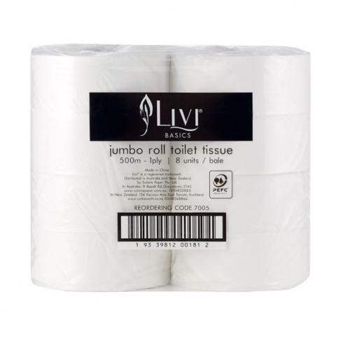 LIVI BASICS 1PLY JUMBO TOILET TISSUE (7005)