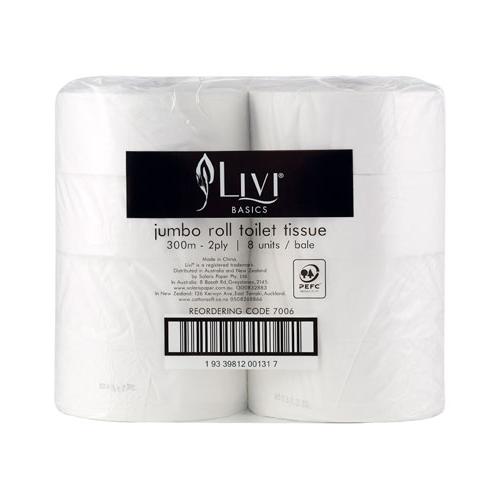 LIVI BASICS 2PLY JUMBO TOILET TISSUE (7006)