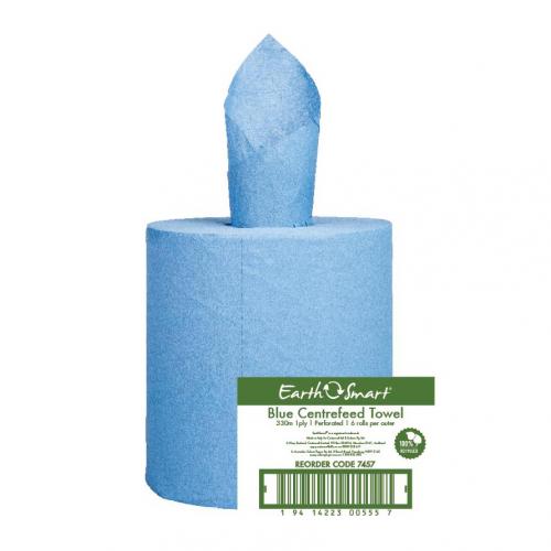 EARTHSMART BLUE CENTREFEED TOWEL (7457)
