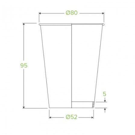 BIOCUP SINGLE WALL HOT PAPER CUP 280ML - LEAF