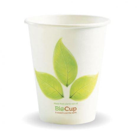 BIOCUP SINGLE WALL HOT PAPER CUP 280ML - LEAF