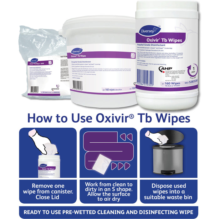 DIVERSEY OXIVIR® TB WIPES TUB 160 WIPES